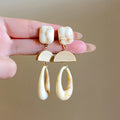 Cream Wood and Resin Teardrop Earrings Jewelry Accessory view 4