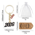 Black Enamel 2026 Love Charm Gold Split Ring Keychain view 2