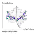 Purple Crystal and Shell Effect Maple Leaf Brooch in Two Finishes view 5