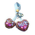 Jeweled Leather Cherry Keychains in Five Pictured Color Options view 5