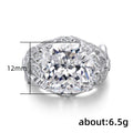 Oversized Oval Solitaire Filigree Wide Ring In Three Metal Tones view 5