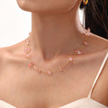 Candy Color Irregular Natural Stone Gold Station Necklace view 3