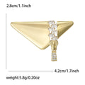Triangle Zipper Motif Brooch Clear Stones Metal Finish view 7