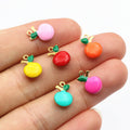 Gold Tone Enamel Apple Charms in Seven Color Styles view 2