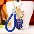 Jeweled Pixiu Keychains in Five Colors with Matching Fortune Braided Loops view 2