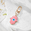 Pink and Blue Evil Eye Heart and Hamsa Clip Charms view 2