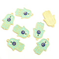 Enamel-Look Silver Gold Evil Eye Alloy Charms in 10 Styles view 7