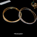 Double Row Clear Crystal Hinged Bangle In Silver Tone Or Gold Tone view 4
