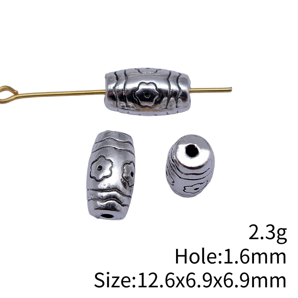 12.6x6.9x6.9mm 2.3g Antique Silver Zinc Alloy Flower Small Hole Spacer Beads for DIY Bracelet Jewelry Making