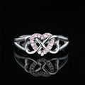 Double Heart Infinity Ring In Six Stone Color Options view 7