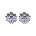 Pale Purple Crystal Flower Cluster Stud Earrings Fashion Jewelry view 5