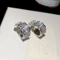 Crystal Chain Link Clip On Hoop Earrings In Two Tones view 6