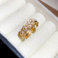 Wheat Leaf Pearl Open Ring Zircon Accents Gold Or Silver view 7