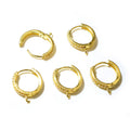 Round Clear Stone Hoop Earring Clasps with Hanging Loops view 3