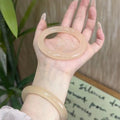 Translucent Solid Round Bangles Beige White Two Colors view 6