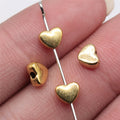 Tiny Smooth Heart Spacer Beads in Detailed Metal Finishes for Jewelry Making view 1