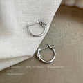 Silver Mini Huggie Hoop Assortment CZ Knot Bamboo Mix view 7
