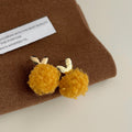 Fluffy Pom-Pom Stud Earrings Seven Winter Style Collection view 3