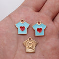 Enamel Heart T-Shirt Charms in Two Colors for Jewelry and Craft Making view 6