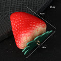 Fuzzy Strawberry Charm Pendant with Green Leaf Cap Two Colors view 3