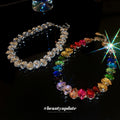 Teardrop Crystal Collar Choker Multicolor Clear Three Styles view 2