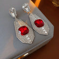 Geometric Crystal Drop Earrings In Three Ornate Styles view 8