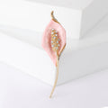 Long Stem Calla Lily Brooch in Four Translucent Enamel Colors view 8
