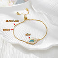 Gold Tone Peacock Feather Evil Eye Slider Bracelets in Nine Shapes view 4