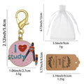 I Love Study Compass Pencil Enamel Lobster Clasp Keychain view 2