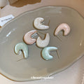 Pastel Curved Resin Stud Earrings Fashion Jewelry Accessories view 4