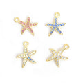 Crystal Starfish Charms in Four Stone Colors and Two Tones view 3