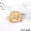 Gold Tone Silver Tone Heart Crystal Metal Brooch Pin view 4