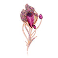 Pink Feather Crystal Two Designs Metal Brooch Pin for Jackets and Lapels view 1