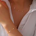 Imitation Pearl Station Chain Necklaces and Bracelet view 4