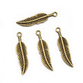 Slender Feather Metal Charms in Four Mixed Finish Options view 3