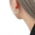 Leaf Laurel Hoop Earrings Gold Or Silver Tone Pair view 6