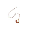 Layered Wood Disc Pendant Cord Necklace Jewelry Design view 5