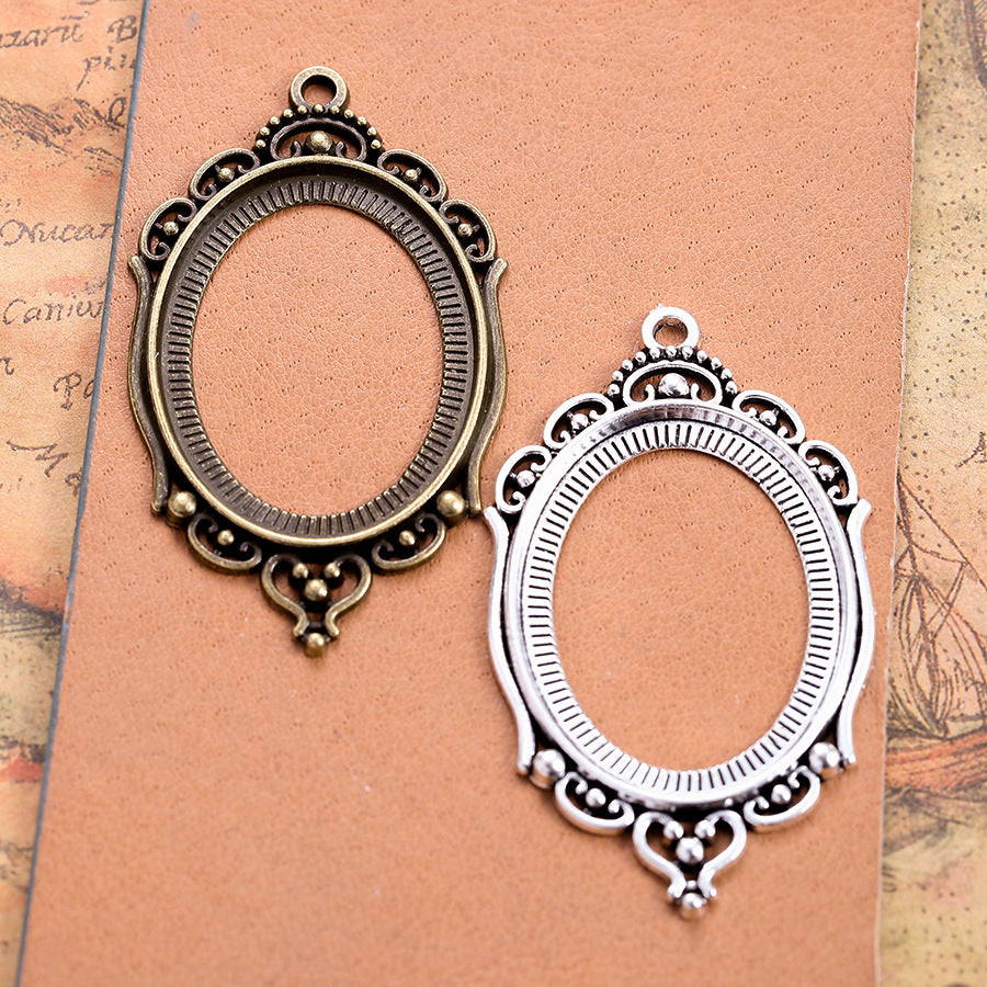 30x40mm Vintage Cabochon Tray Pendant Bezel Setting