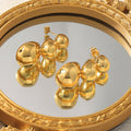 Gold Polished Stacked Triple Teardrop Drop Stud Earrings view 4