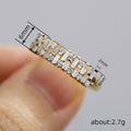 Gold Tone Baguette and Round Clear Stone Band Ring Sizes 6-10 view 4