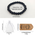 Black Wooden Bead Stretch Bracelet Elastic Round Beads view 4
