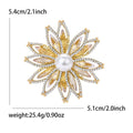 Layered Crystal Sunflower Brooch with Pearl Center view 9
