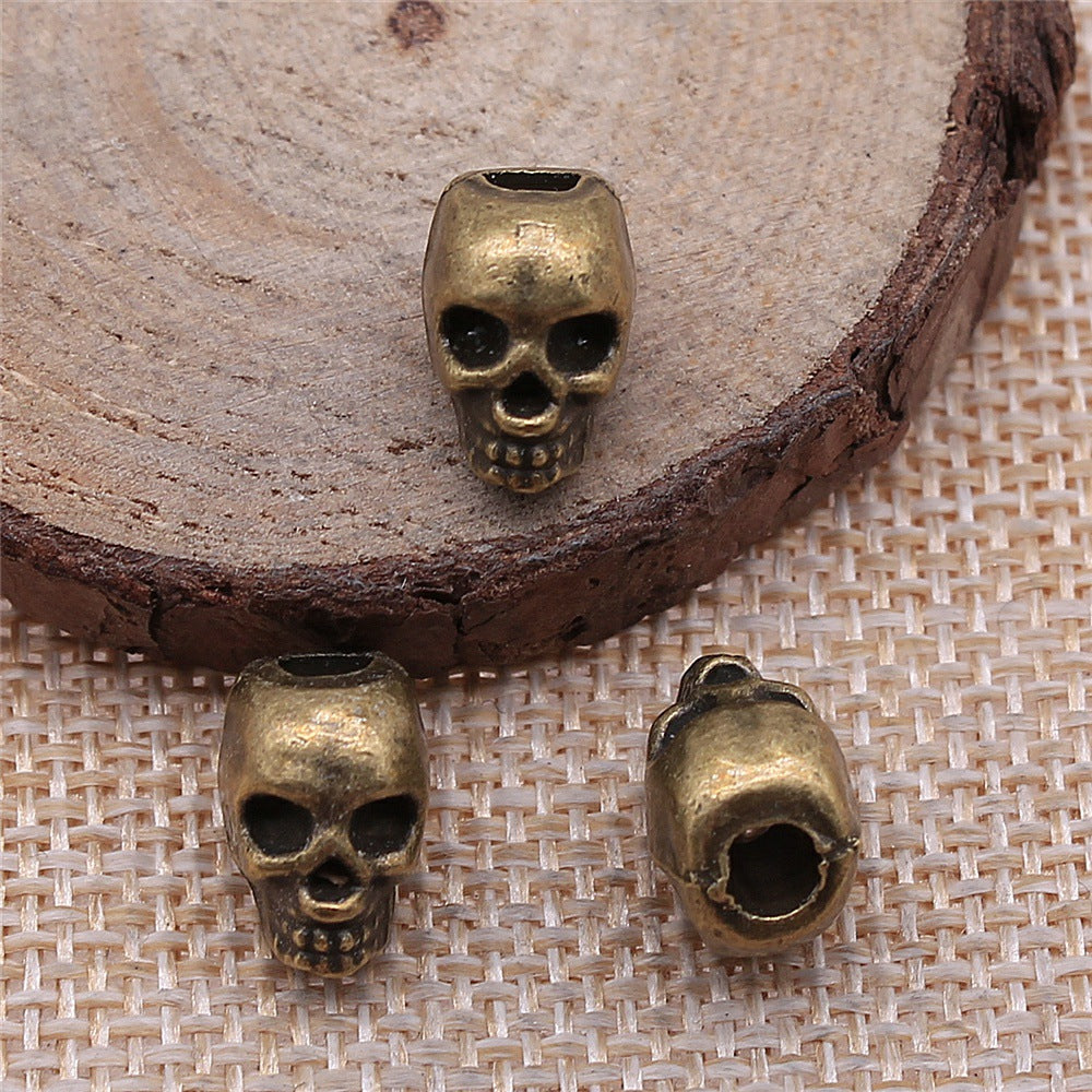 12x11mm 2.6g Multicolor Zinc Alloy Skull Large Hole Beads for Dreadlock Bracelet DIY Jewelry Making