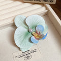 Pale Green And Blue Orchid Hair Clip With Pearl Like Center view 6