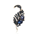 Curled Long Feather Crystal Brooch in Six Metal Colors view 5