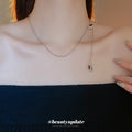Silver Crystal Teardrop Snake Style Lariat Necklace view 4
