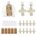 Natural Wood Angel Keychain With Beads And Metal Split Ring view 7