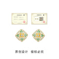 Enamel Floral Rhombus Stud Earrings Yellow Green Detail view 3
