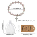 Pearl-Look Beaded Bracelet With Metal Cross Charm, 2 Styles view 3