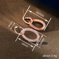 Rose Gold-Tone Double Oval Drop Earrings with Clear Stone Details view 4